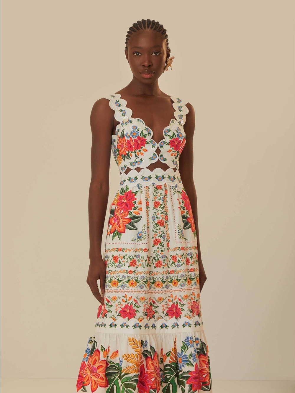 Farm Rio Off-White Bloom Garden Maxi Dress - Picture 1 of 7